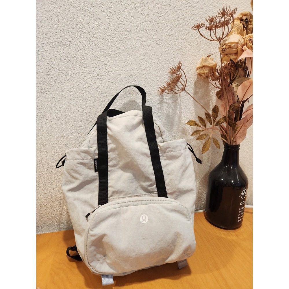 lululemon Backpack Belt Bag Fanny Pack 2 Piece Set Gray Black Convertible